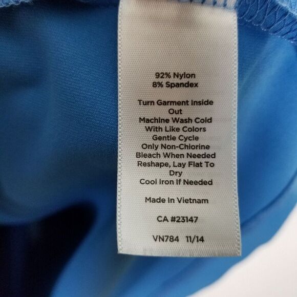 Talbots Women Blue Faux Wrap Dress Mini Dress Size S Petite 3/4 Sleeve - Picture 8 of 8